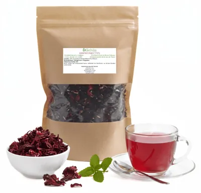 Produktbild von Hibiskusblüten getrocknet - 1 kg - loser Früchtetee - Wintertee - Kräutertee