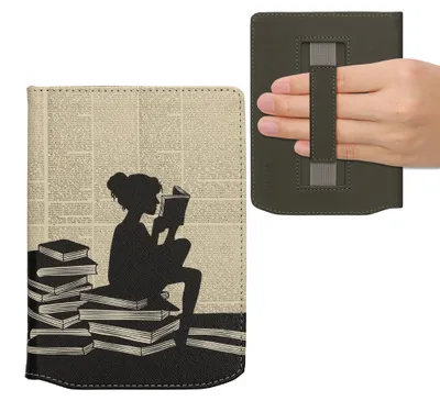 Produktbild von kwmobile Schutzhülle für Pocketbook Verse / Verse Lite / Verse Pro / Color / Vivlio Light/Light HD Hülle - eReader Flip Case mit Handschlaufe und Auto