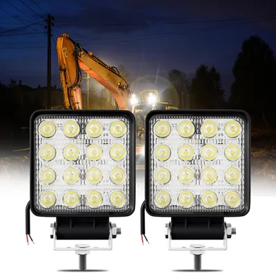 Zdjęcie produktu dla Reflektor roboczy LED Ikodm, 2x 48 W, 12 V, 24 V – dodatkowy reflektor, reflektor punktowy, reflektor szerokokątny, oświetlenie, lampa cofania