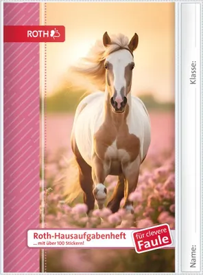 Produktbild von ROTH Hausaufgabenheft Tiere für clevere Faule "Pferd" DIN A5