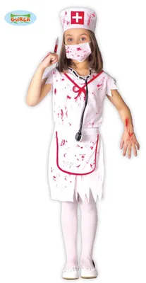 Produktbild von Zombie Krankenschwester Mädchen Kostüm Gr. 110-146, Größe:110/116