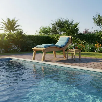 Produktbild von Holzliege Wellenliege Gartenliege Relaxliege "Liege-Franzi" (Lärche) Breite 80cm Einstiegshöhe 60cm mit Füßen