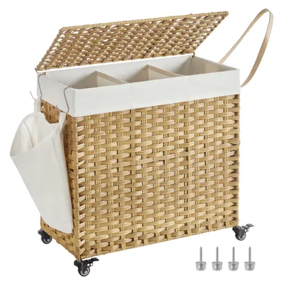 Produktbild von Koš na prádlo na kolečkách 3 přihrádky 66 cm