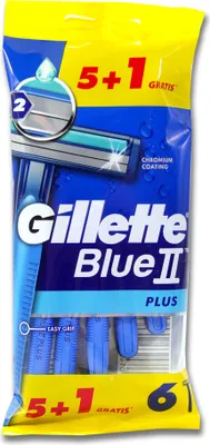 Produktbild von Gillette Blue II Plus Einwegrasierer, 6er Pack