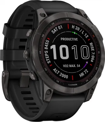 Image de Garmin fenix 7 Sapphire Solar gris ardoise DLC titane/noir