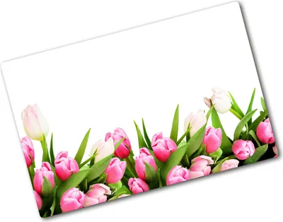 Produktbild von Tulup Glas Herdabdeckplatte - 80x52 cm - Glaskeramikkochfeld-Abdeckung Spritzschutz Glasabdeckplatte - Einteilig - Blumen & Pflanzen - Rosa Tulpen - Rosa