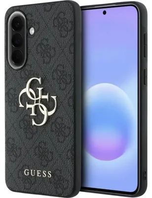 Produktbild von Hülle Guess Galaxy A37 Kunstleder grau Big Logo goldfarbig