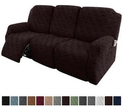 Produktbild von Hussen – Elastischer Sofabezug für Relaxsessel, 3-Sitzer (3-teilig), Schokolade, Vollständiger Sofaschoner fürs Wohnzimmer