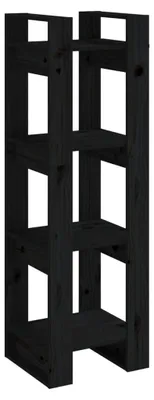 Produktbild von vidaXL Bücherregal/Raumteiler Schwarz 41x35x125 cm Massivholz Kiefer