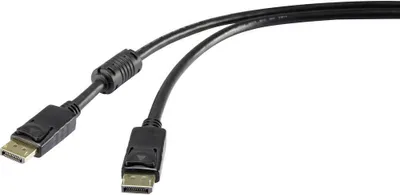 Produktbild von Renkforce DisplayPort Anschlusskabel DisplayPort Stecker, DisplayPort Stecker 3.00 m Schwarz UHD 4K @ 60 Hz vergoldete