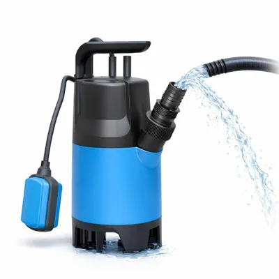 Obrázok produktu pre Ponorné čerpadlo na špinavú vodu 400 W, 7500 l/h – s nízkym sacím bodom, na zaplavenie a povodne, výtlak 5 m, ponor 4 m, kábel 10 m, tepelná ochrana