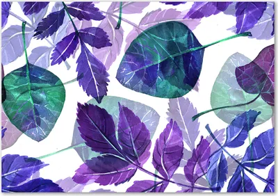 Produktbild von Tulup® Leinwandbild - 100x70 cm - Wandkunst - Drucke auf Leinwand - Leinwanddruck  - Blumen & Pflanzen - Lila - Bunte Blätter