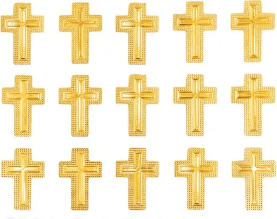 Produktbild von Oblique Unique 15 Kreuz Sticker Aufkleber Taufe Kommunion Konfirmation Deko - gold