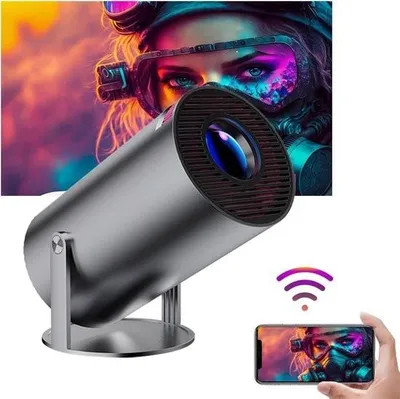 Obrázek produktu pro Mini projektor včetně 84palcového plátna - Mini projektor - Mini projektor smartphone - Mini projektor s WLAN a Bluetooth.