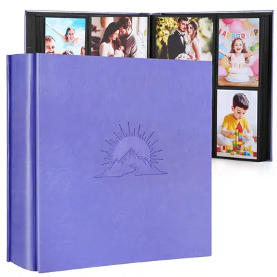 Obrázok produktu pre Fotoalbum formátu 10 x 15 cm, určené pre 1000 fotografií, vyrobené z umelého koženky, farba: fialová