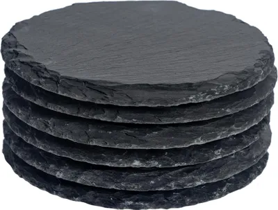 Produktbild von Argon Ta Runde Untersetzer aus Schiefer – 10 cm – 6 Stück
