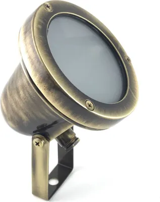 Obrázek produktu pro Venkovní skleněná lampa z pravé mosazi GU10 IP64 10 cm v mosazi starožitná vintage stojací lampa venkovní