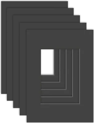 Produktbild von DEHA Design Passepartout (5er Set) 21x29,7 cm (DIN A4) für Bilder im Format 13x18 cm, Schwarz