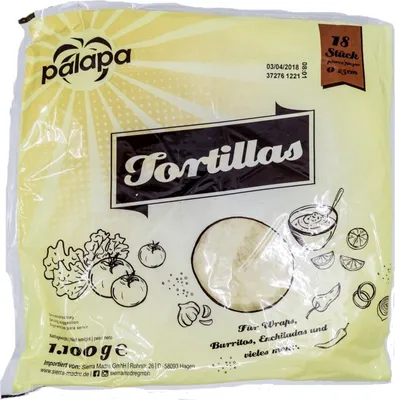 Produktbild von Palapa Vollkorntortilla frisch 25cm für Fajitas und Soft Tacos 370g