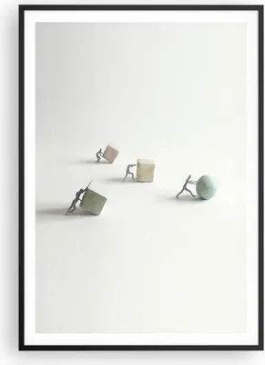 Produktbild von Gerahmtes Poster - Schwarzer Rahmen - Symbol Kugel Würfel - 70x100 cm - Wand Bild - Wanddeko - Wandbilder - Kunstposter - Wandposter - Bilderrahmen - Bilder - Kunstdruck - P2BPA70x100-4688