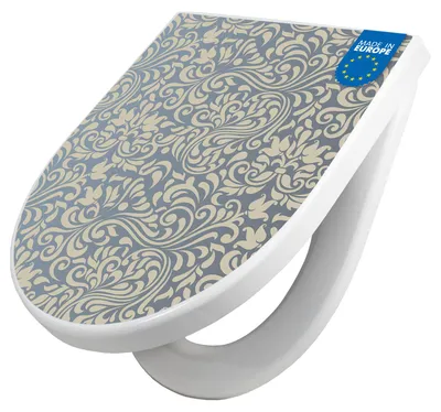 Produktbild von WC Sitz mit Absenkautomatik D Form Motiv Blaues Ornament [TDW3 10917]