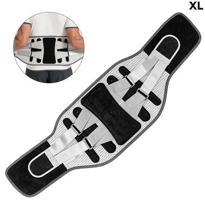 Produktbild von Lendenstützgürtel XL mit Stützschienen, Rückenbandage verstellbar, für Rückenschmerzen & Ischias, doppelte Kompression, atmungsaktiv