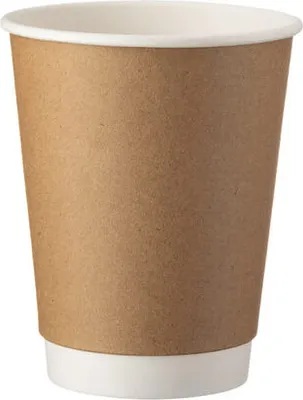 Produktbild von 25x Kaffeebecher CoffeeToGo Pappbecher Kraft Doppelwand braun 300ml