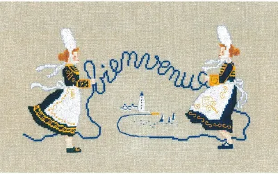 Produktbild von Le Bonheur des Dames Kreuzstich Set "Willkommen in der Bretagne", Zählmuster, 24x14cm