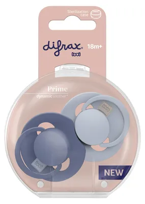 Productafbeelding van Difrax Lovi Fopspeen 18 maand Blue/Baby Blue (2 stuk)