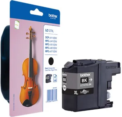 Produktbild von Brother LC-127XLBKBP2DR, Schwarz, Tinte auf Pigmentbasis, 2 Stück(e)