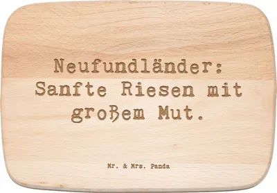 Produktbild von Mr. & Mrs. Panda Schneidebrett Spruch Neufundländer Liebe - Transparent - Geschenk, Frühstücksbrettchen, Hunde mit viel Energie, Holzbrettchen, Newfoundland, Holzbrett