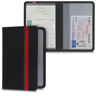 Produktbild von kwmobile Fahrzeugschein Hülle mit Kartenfächern - Kunstleder Etui Tasche Zulassungsbescheinigung