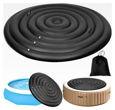 Produktbild von Runde aufblasbare Whirlpool-Abdeckung mit Griff, 122 - 183 cm, energiesparend, mit schnellem Aufblasen und Ablassventil, winddicht und regenisoliert