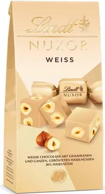 Produktbild von Lindt Nuxor Weiß Schokolade mit Haselnüssen 103g