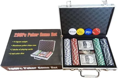 Productafbeelding van Pokerchipset met koffer, Blackjack-pokerchipset, poker