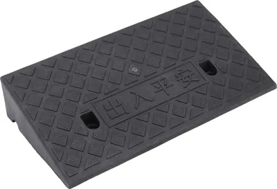 Image de Rampe de seuil d'entrée noire à double trous fixes Rampe de seuil de trottoir avec vis pour quai de chargement 500x270x100mm / 19.69x10.63x3.94in