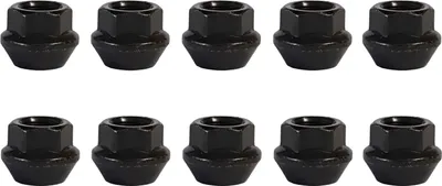 Produktbild von 10x Offene Radmutter M12x1,25 Kegelbund 60° schwarz 17 mm | Schlüsselweite 17 mm
