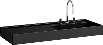 Produktbild von Waschtisch KARTELL 1200x460mm Abl. li o ÜL 1 HL-Ausf. sw