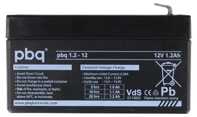 Immagine prodotto di PBQ Batteria al piombo 1,2-12 V, 12 V/ 1,2 Ah 12,0 V