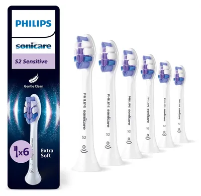 Obrázek produktu pro Philips Sensitive HX6056/87 Balení 6 ks hlavic kartáčku, 6 kusů, Bílá, 3 měsíc/ů, Extra jemné, Philips, Philips Sonicare Series