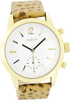 Produktbild von Oozoo Leder Damen Uhr Analog Quarzuhr Armband gelb braun Timepieces D2UOC8011A