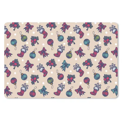 Produktbild von MuchoWow® Schreibtischunterlage Schnittmuster - Weihnachten - Schleife 60x40 cm - XXL Mauspad - Großes Mauspad