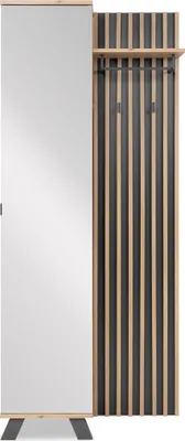 Produktbild von Kompaktgarderobe >Medan< in Nachbildung Artisan Oak / anthrazit - 80x190x37cm (BxHxT)