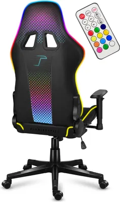 Produktbild von Huzaro Force 6.3 RGB Mesh | LED Beleuchtung Gaming Stuhl Bürostuhl | 130 kg belastbar | Kopfstütze Lendenkissen Rückenlehne Verstellbarer | Schwarz