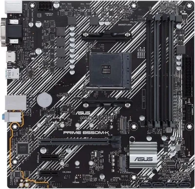Zdjęcie produktu dla Płyta główna ASUS PRIME B550M-K, AMD B550, Socket AM4, micro ATX, DDR4-SDRAM, 128 GB