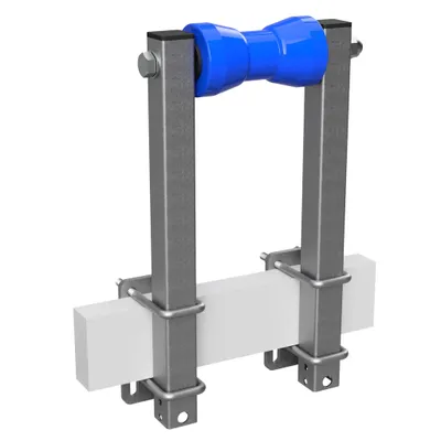 Immagine prodotto di Rullo di chiglia in poliuretano con supporti rotolo rimorchio per barca zincato SUPROD, B=160, L=450 mm, blu