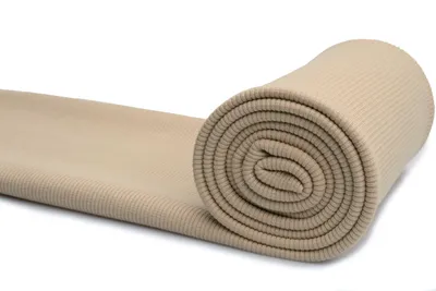 Produktbild von Gestricktes Baumwollbündchen, Baumwollzieher, Bündchenstoff, Hellbeige, 50 x 125 cm