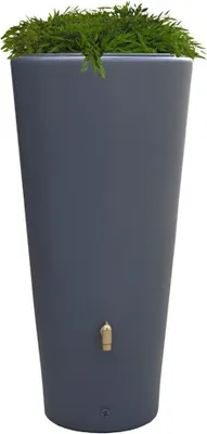 Image de 4rain Réservoir VASO 2en1 220L graphite avec robinet PE imitation laiton, bac à plantes intégré - solution durable pour jardin