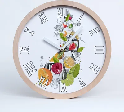 Produktbild von Holzuhr 30fi cm wanduhr - weiße Spitzen - Fruchteis
