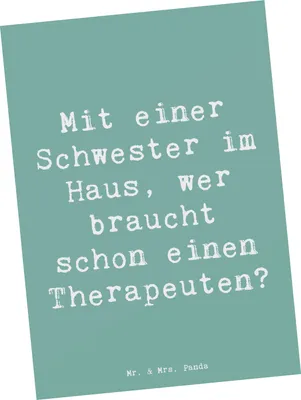 Produktbild von Mr. & Mrs. Panda Postkarte Spruch Schwester Glück - Meeresbrise - Geschenk, Ansichtskarten, Freude, Postkarten, Liebe, einzigartige Designs, Familiengeschenk, liebevoll